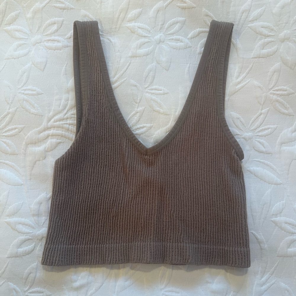 🛍️5 for $20🛍️Brown Ribbed Knit Women's Top